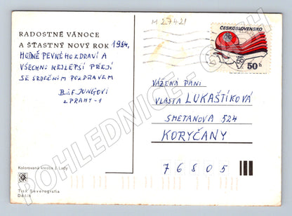 Pohlednice zimní motiv Josef Lada 1984 (M27421)