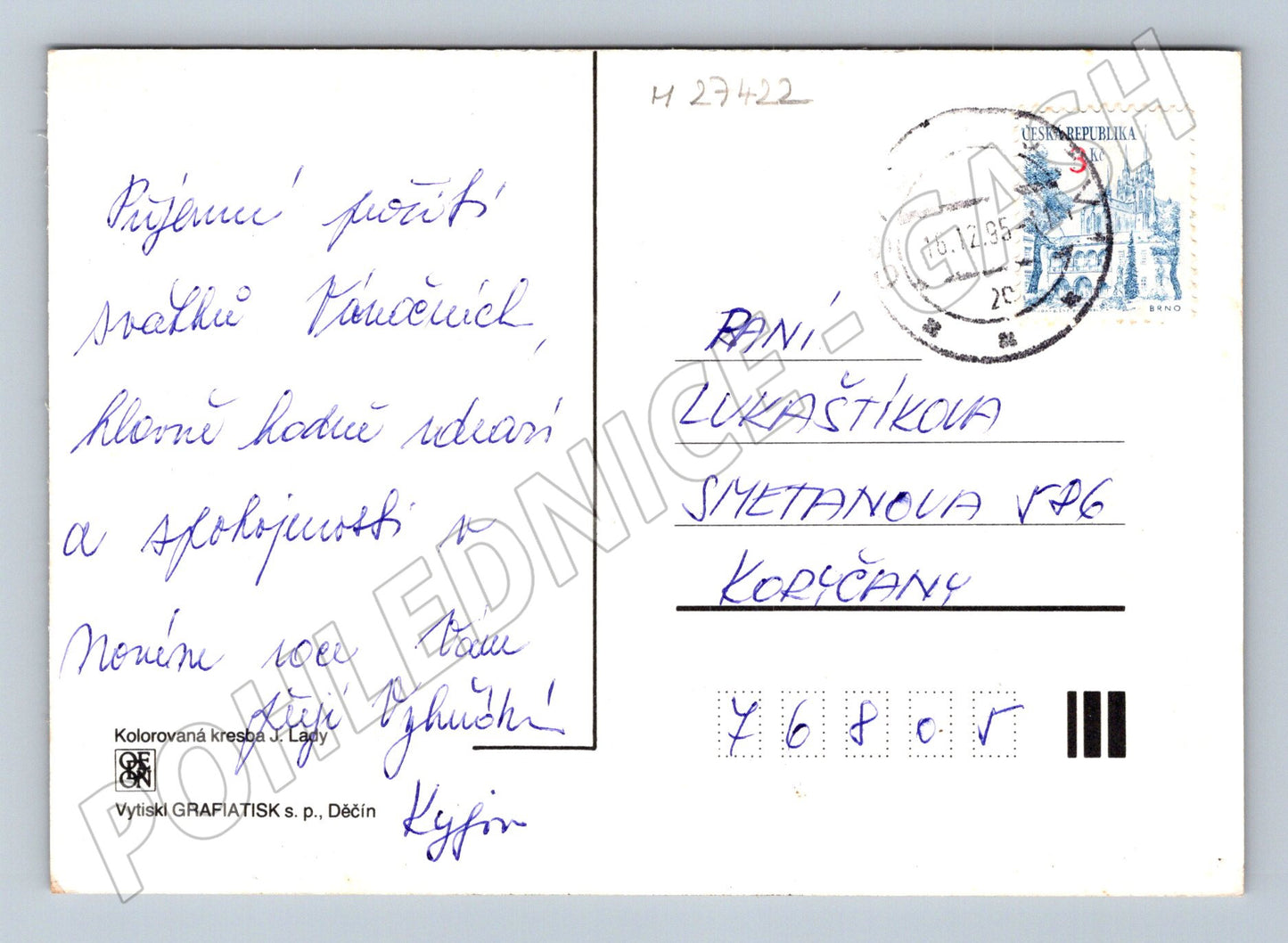 Pohlednice Josef Lada zimní trh 1995 (M27422)