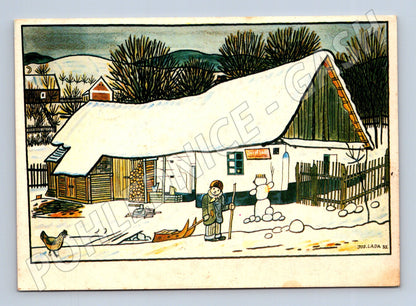 Pohlednice Josef Lada zimní idyla 1933 (M27423)