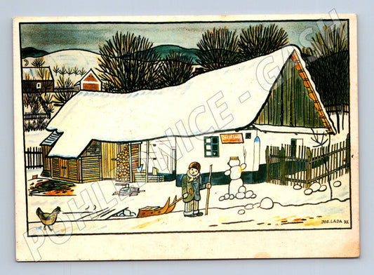 Pohlednice Josef Lada zimní idyla 1933 (M27423)