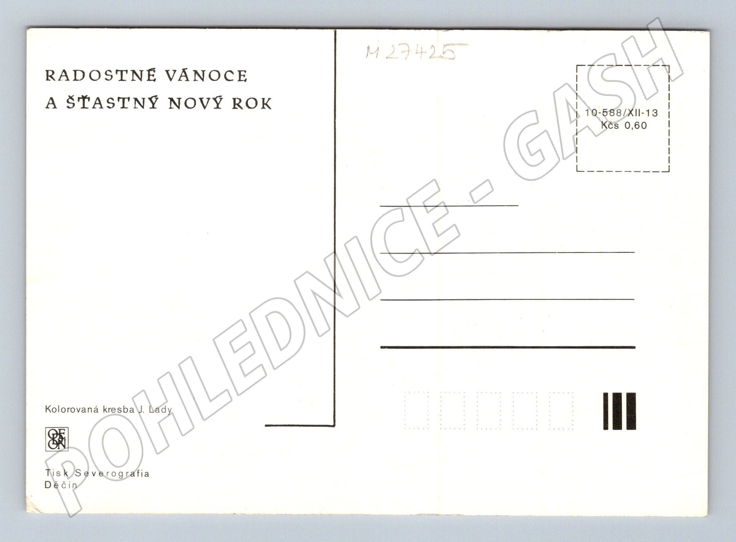 Pohlednice J. Lada zabíjačka Vánoce 1935 (M27425)