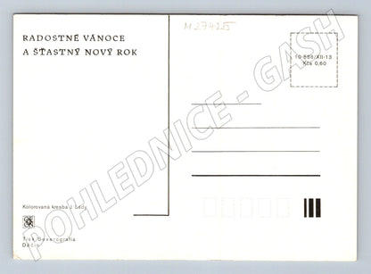 Pohlednice J. Lada zabíjačka Vánoce 1935 (M27425)