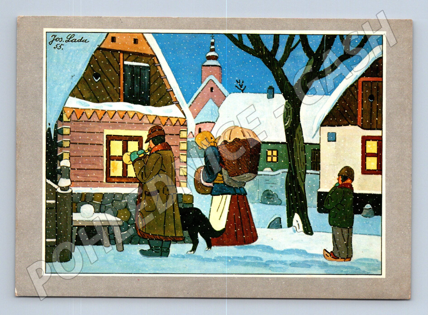 Pohlednice Josef Lada zimní scéna 1986 (M27432)