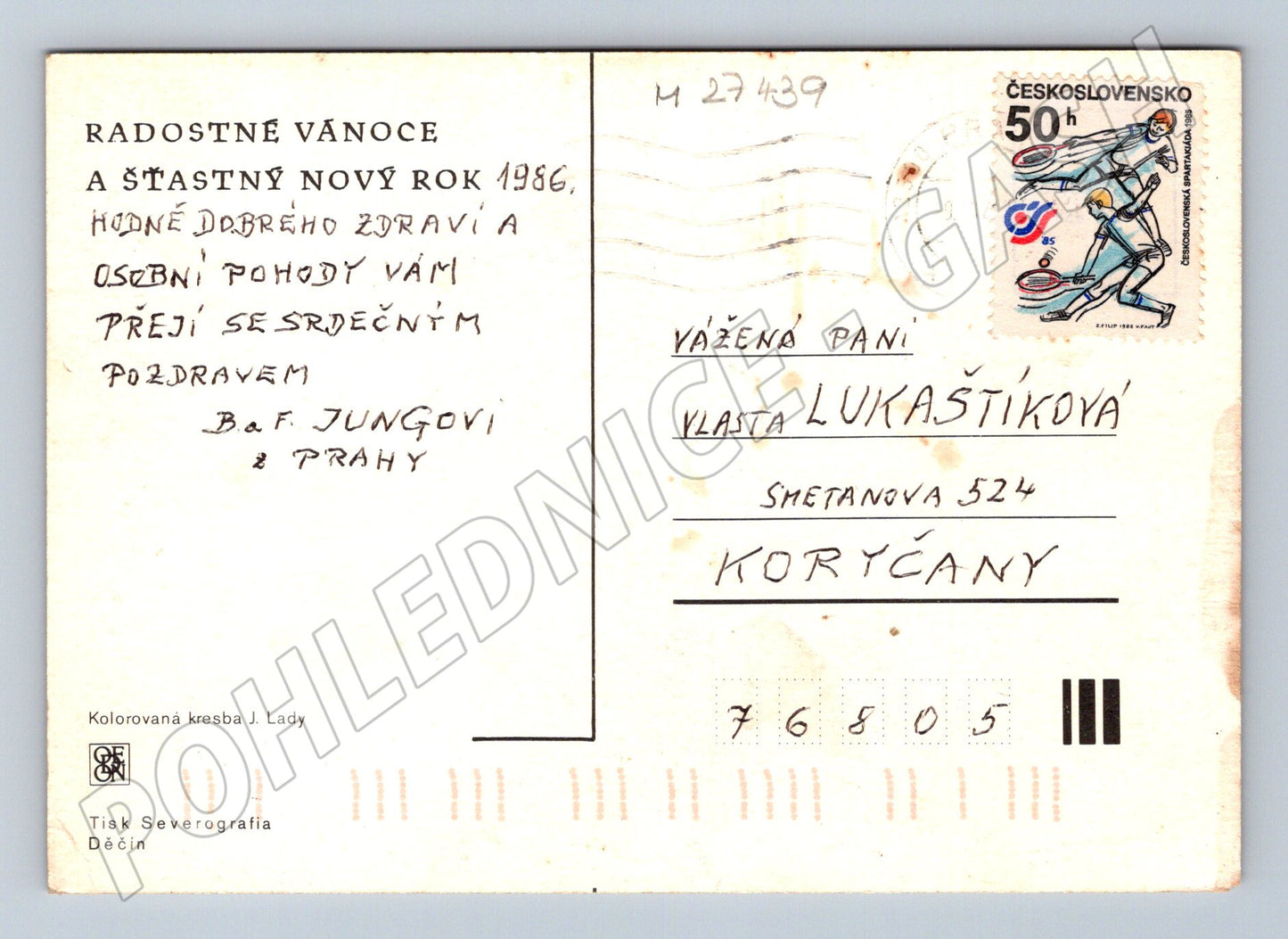 Pohlednice zimní vesnice koledníci Josef Lada 1933 (M27439)