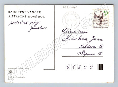 Pohlednice Josef Lada zimní motiv 1969 (M27441)