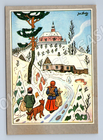 Pohlednice Josef Lada zimní motiv 1984 (M27444)