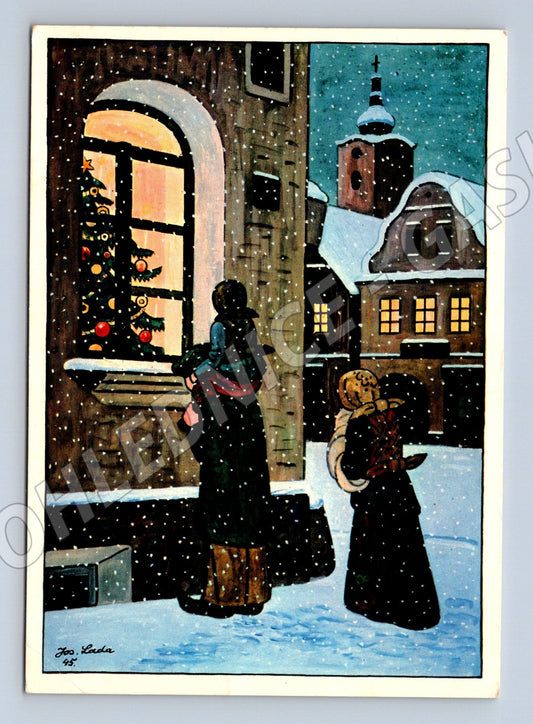 Pohlednice Vánoční motiv Josef Lada 1982 (M27448)