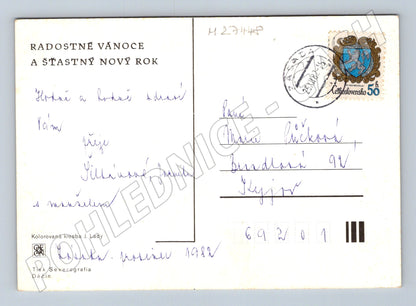 Pohlednice Vánoční motiv Josef Lada 1982 (M27448)