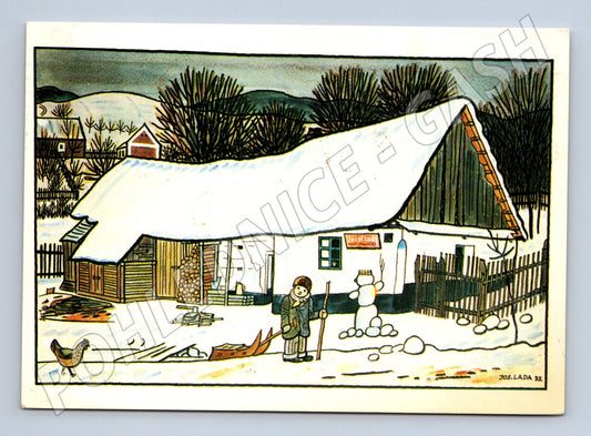 Pohlednice Josef Lada zimní motiv 1980 (M27449)