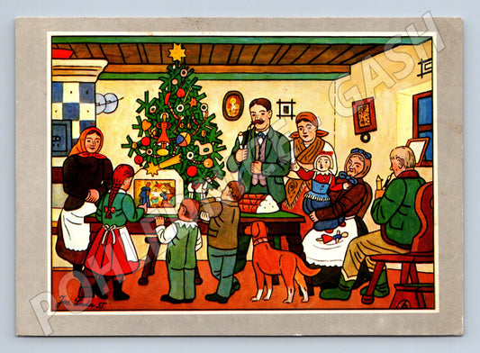 Pohlednice Vánoční motiv Josefa Lady 1955 (M27455)