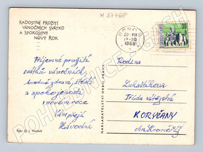 Pohlednice vánoční motiv Ježíšek 1969 (M27468)