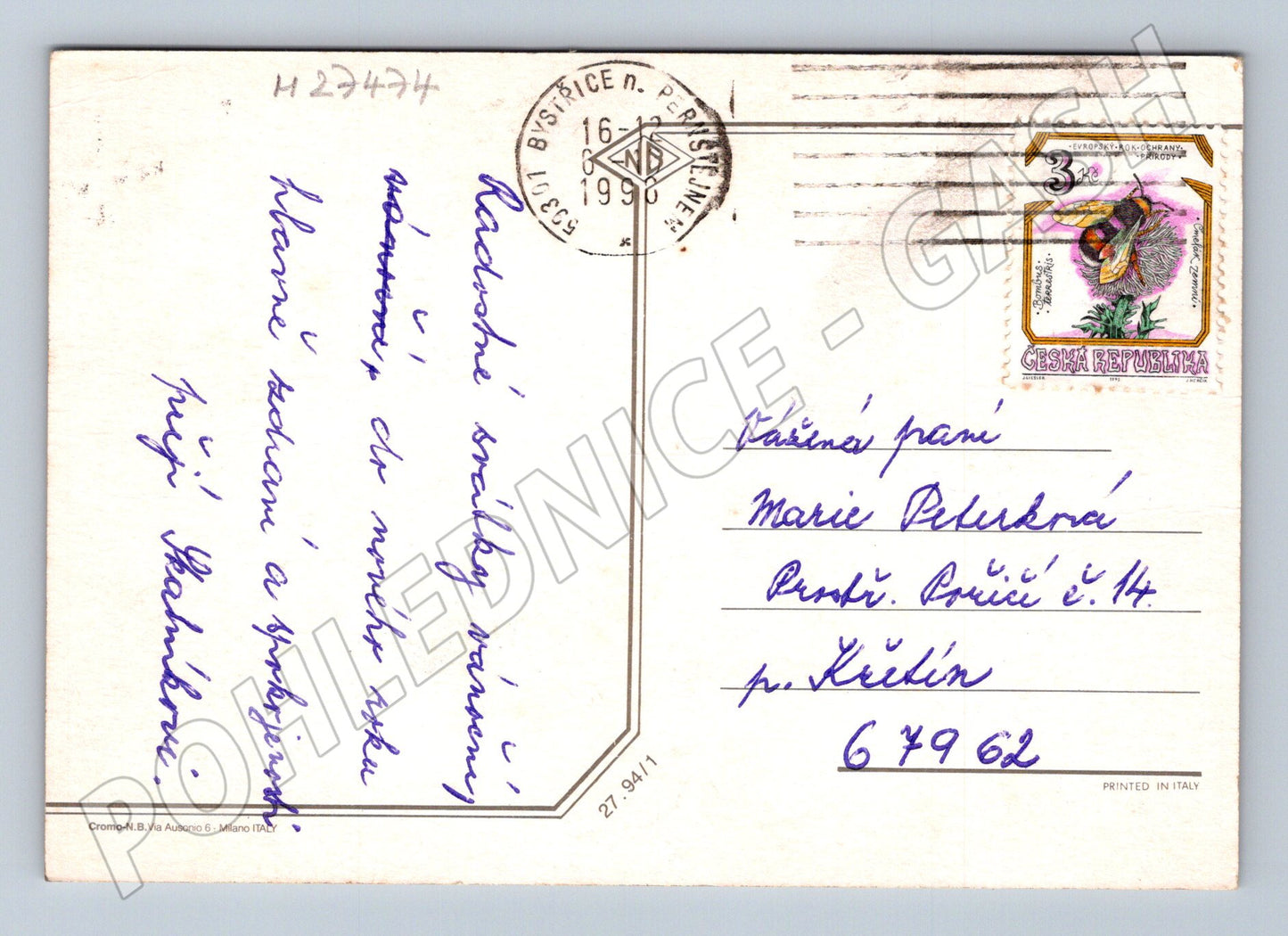 Pohlednice Tři králové 1990 (M27474)
