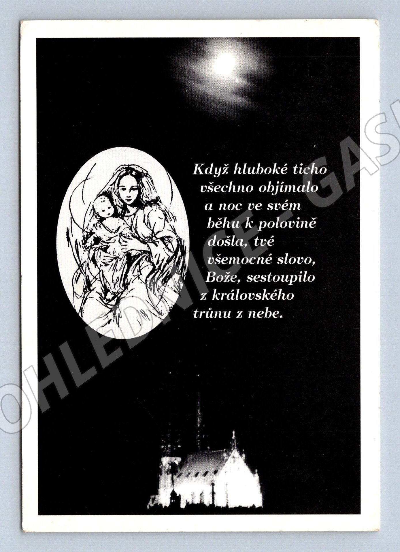 Pohlednice Vánoční s básní a motivem Madony 2003 (M27477)