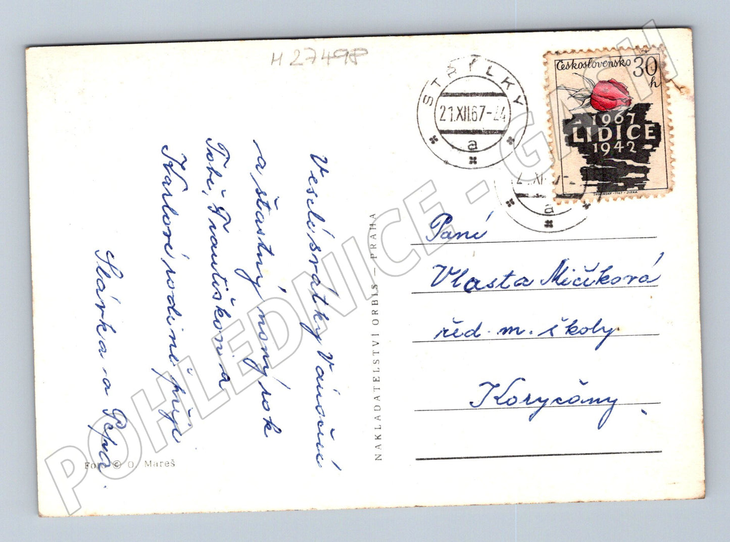 Pohlednice Vánoční betlém 1967 (M27498)