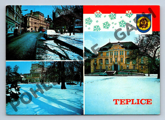 Pohlednice Teplice – zimní motiv, Československo 1984 (M275)