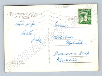 Pohlednice loutky Vánoce Šťastné Vánoce 1965 (M27507)