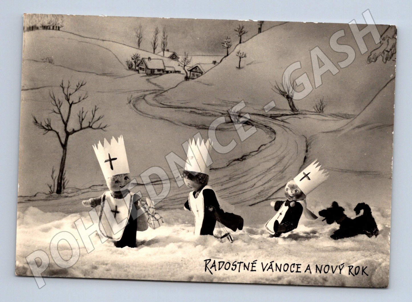 Pohlednice Tři králové vánoční motiv 1949 (M27509)