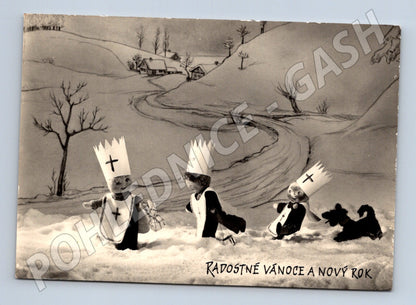 Pohlednice Tři králové vánoční motiv 1949 (M27509)