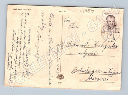 Pohlednice Vánoce betlém L. Fulla 1950 (M27510)