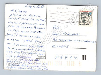 Pohlednice zimní rybář s úlovkem Vánoce 1983 (M27512)