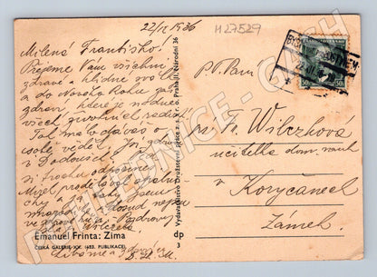 Pohlednice vánoční stromeček letadlo 1936 (M27529)