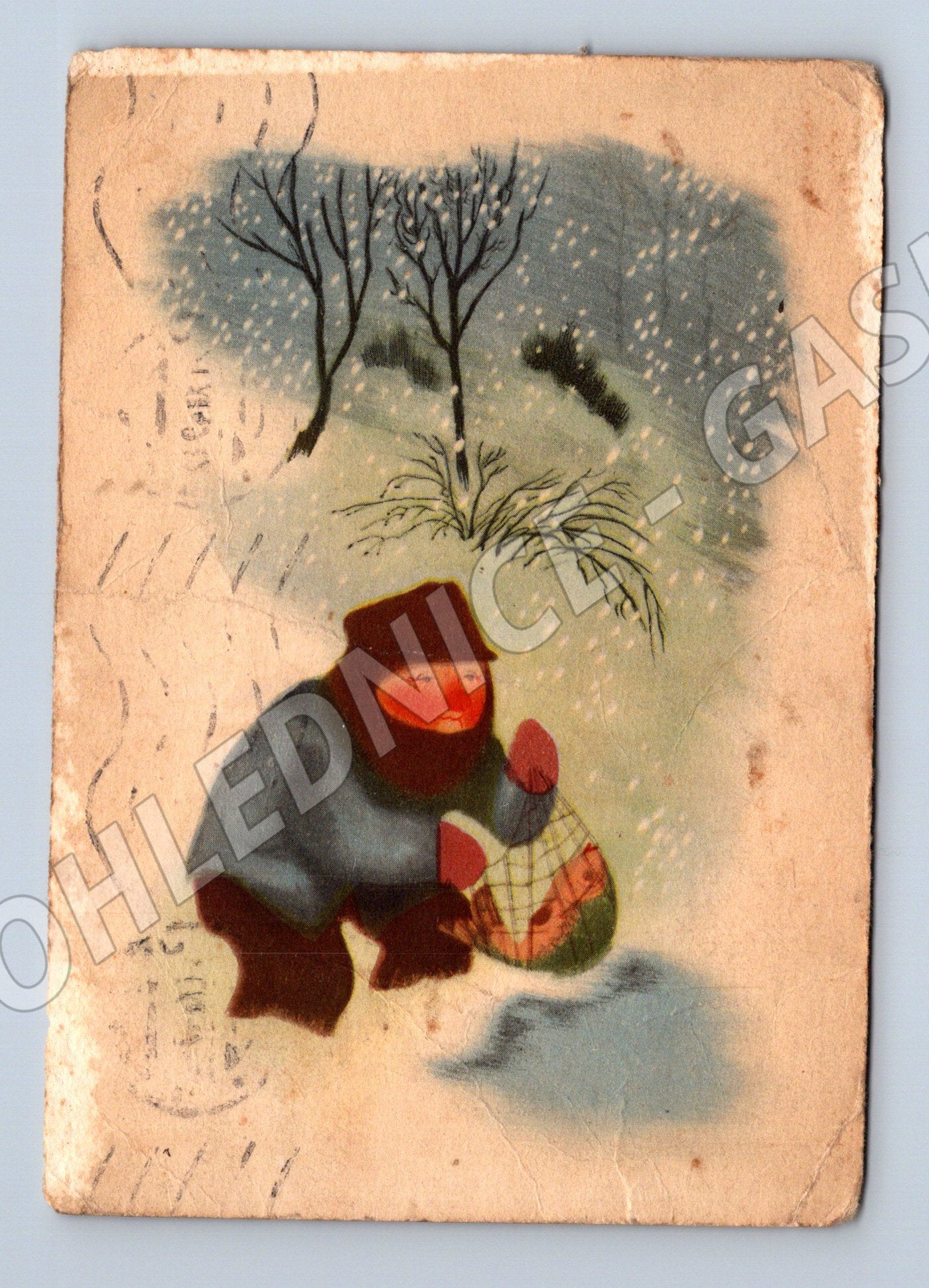 Pohlednice Jiří Trnka vánoční motiv 1949 (M27549)