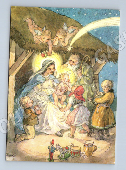 Pohlednice Vánoční motiv Betlém 1990 (M27557)