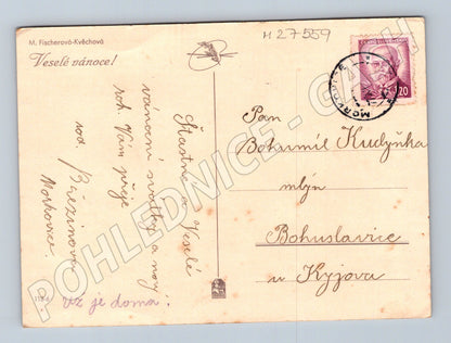 Pohlednice Vánoční M. Fischerová-Kvěchová 1941 (M27559)