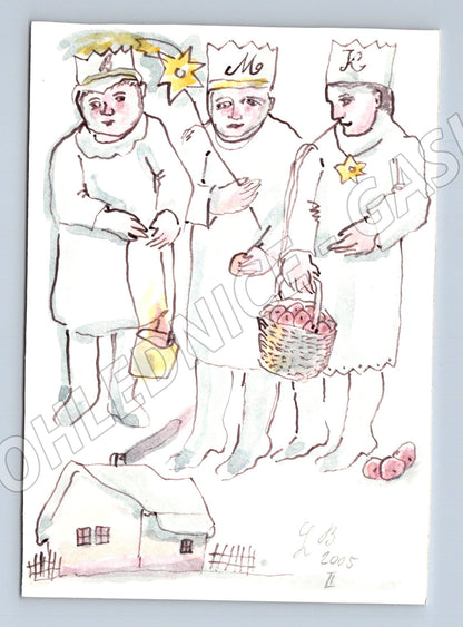 Pohlednice Tři králové folk art 2005 (M27561)