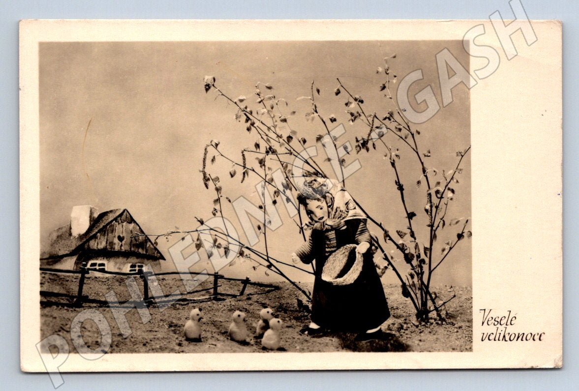 Postcard Happy Easter ethnography Václav Lev (M2757)