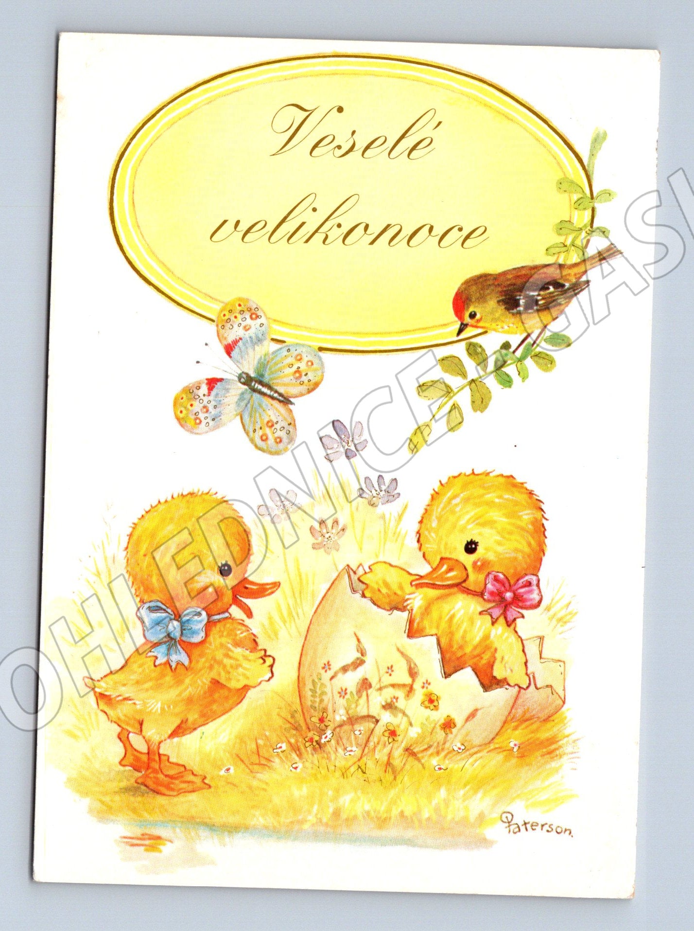 Pohlednice Velikonoce kuřátka a ptáček 1996 (M27575)