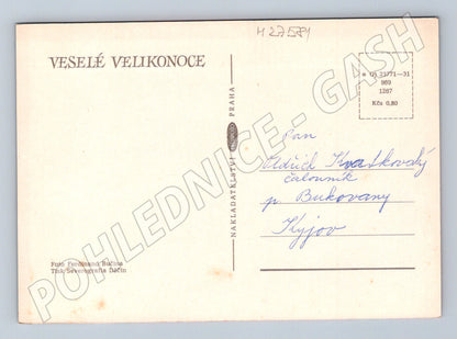 Pohlednice Velikonoce vrbové proutí kraslice (M27581)