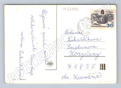 Pohlednice Velikonoční motiv vrba a vejce 1968 (M27583)