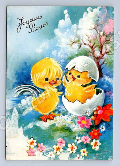 Pohlednice Francie Velikonoce kuřátka 1978 (M27585)
