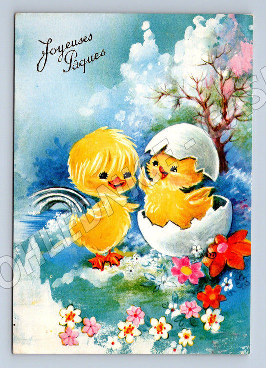 Pohlednice Francie Velikonoce kuřátka 1978 (M27585)