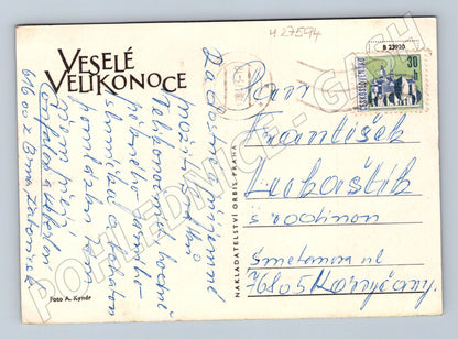 Pohlednice Velikonoce kuřátka kočičky (M27594)