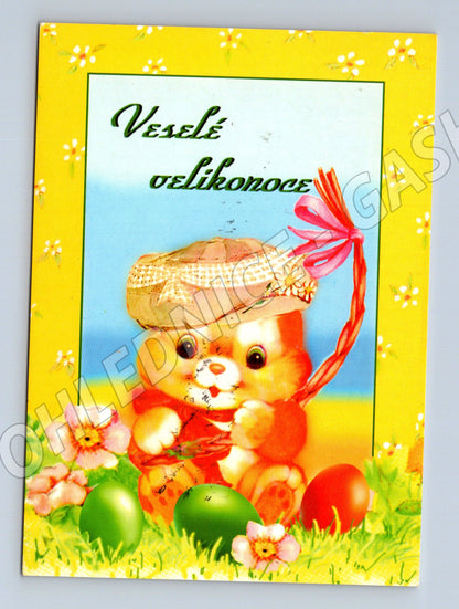 Pohlednice Velikonoční koťátko a vajíčka 1997 (M27597)