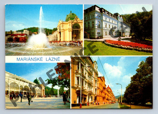 Pohlednice Mariánské Lázně – vícebarevný koláž, Československo (M276)