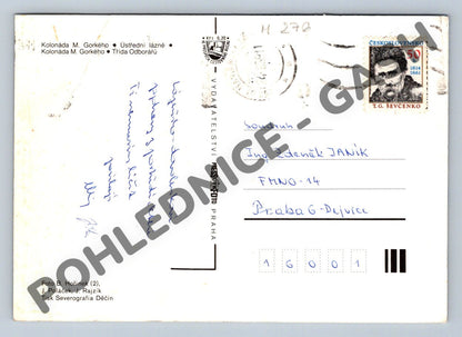 Pohlednice Mariánské Lázně – vícebarevný koláž, Československo (M276)