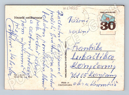 Pohlednice Velikonoční motiv zdobená vajíčka (M27605)