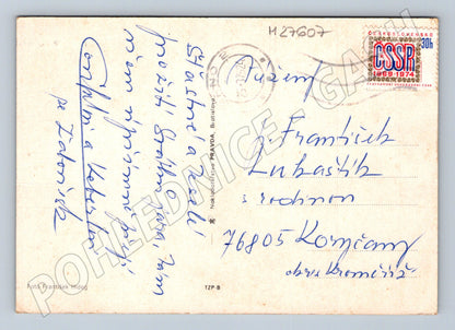 Pohlednice Velikonoční motiv pomlázka a vajíčka 1975 (M27607)