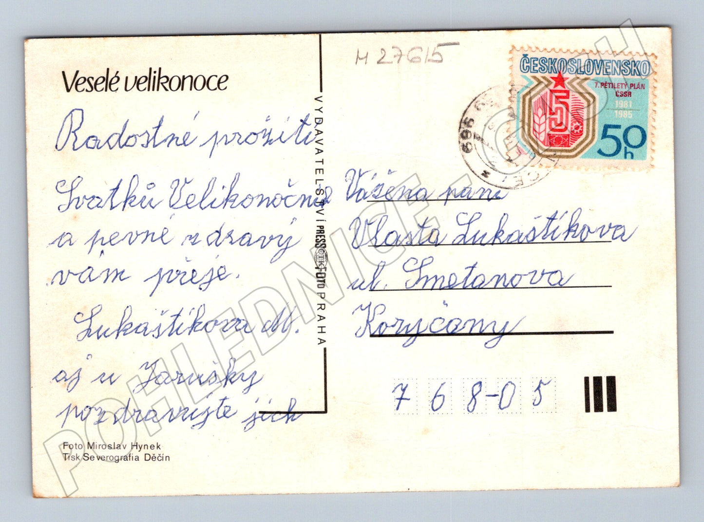Pohlednice Velikonoční zátiší kuchyně 1986 (M27615)