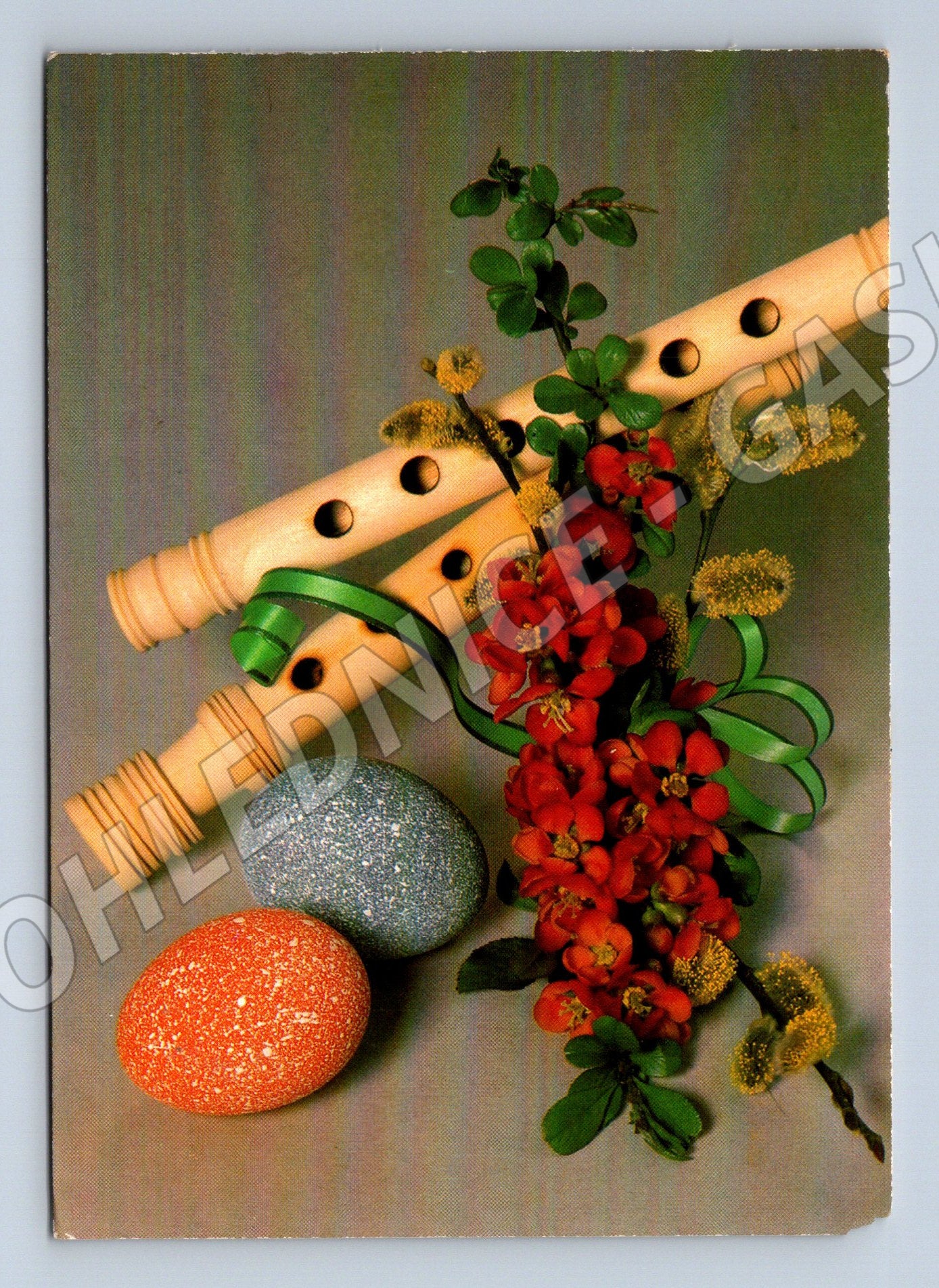 Pohlednice Velikonoce hudební nástroje vajíčka (M27626)