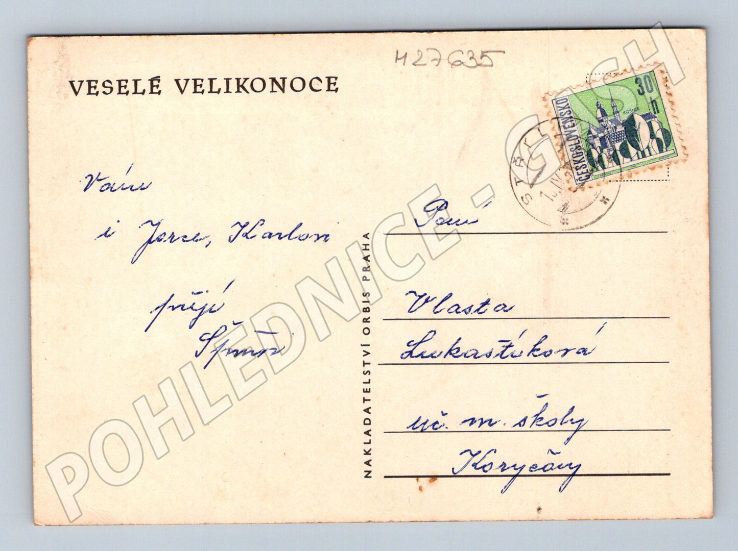 Pohlednice Velikonoce vejce a kuřátka (M27635)