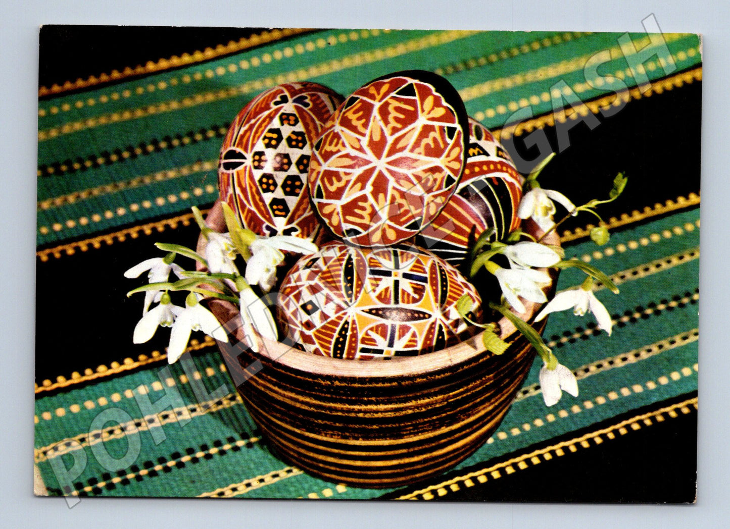 Pohlednice Velikonoční vajíčka sněženky (M27641)