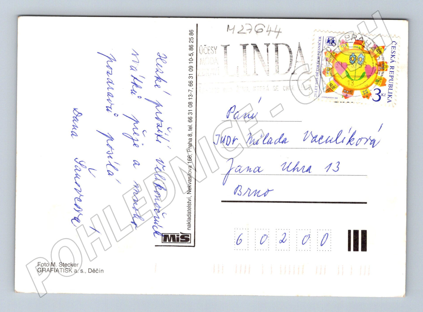 Pohlednice Velikonoční motiv kraslice květiny (M27644)