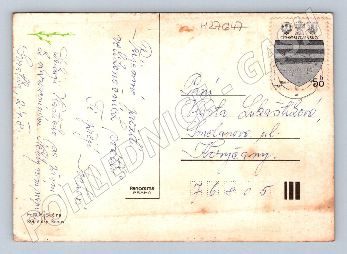 Pohlednice Velikonoční motiv vajíčka a květy 1983 (M27647)