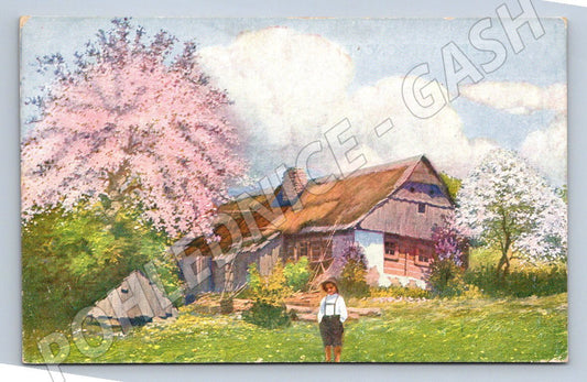 Postcard Easter countryside ethnography (M2765)
