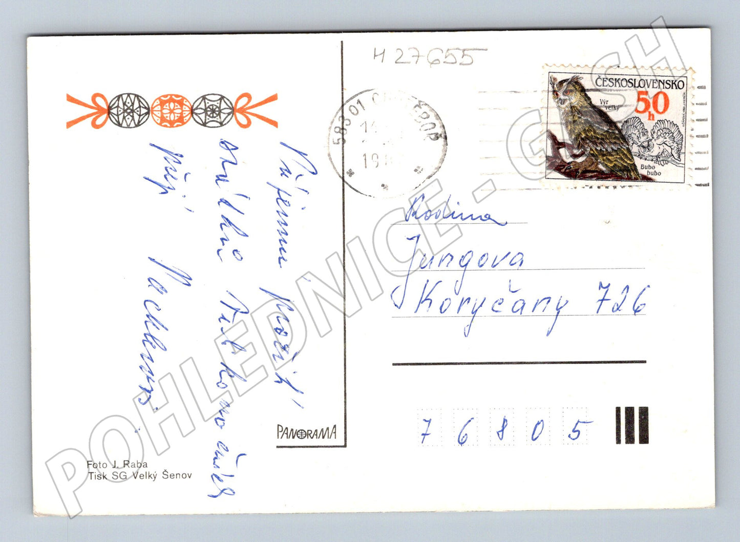 Pohlednice Velikonoční vajíčka kočičky 1980 (M27655)