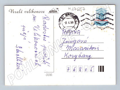 Pohlednice velikonoční hnízdo s vejci 1998 (M27657)